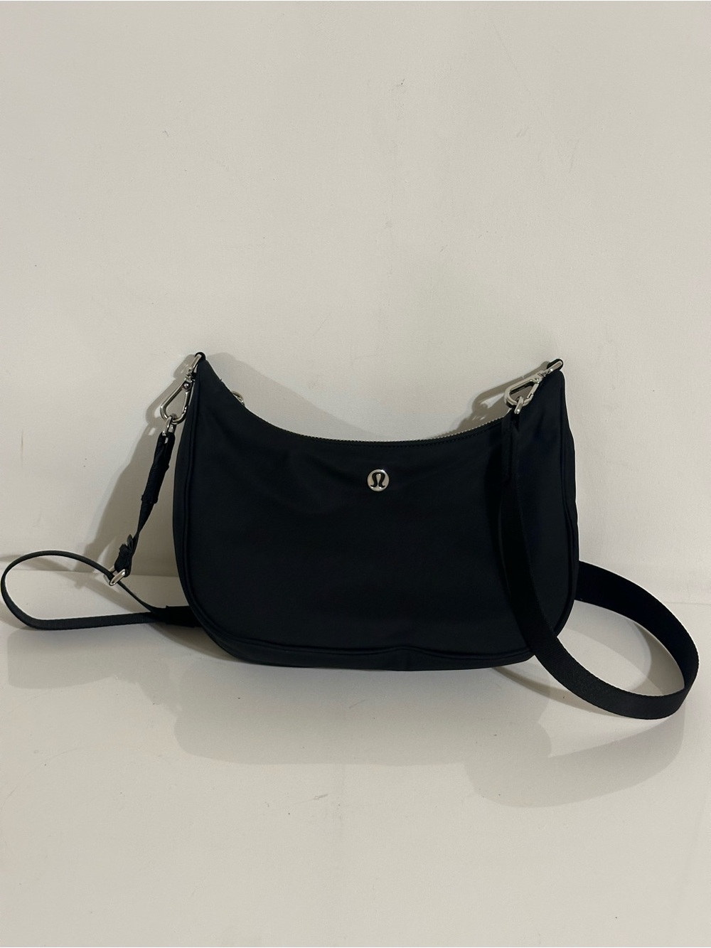 lululemon athletica Black Crossbody Bag with Silver Hardware